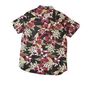 Eighty Eight Platinum Mens L Black Hawaiian Button Down Shirt Short Sleeve